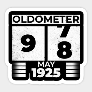 Oldometer 98 Years Old Born In May 1925 Sticker